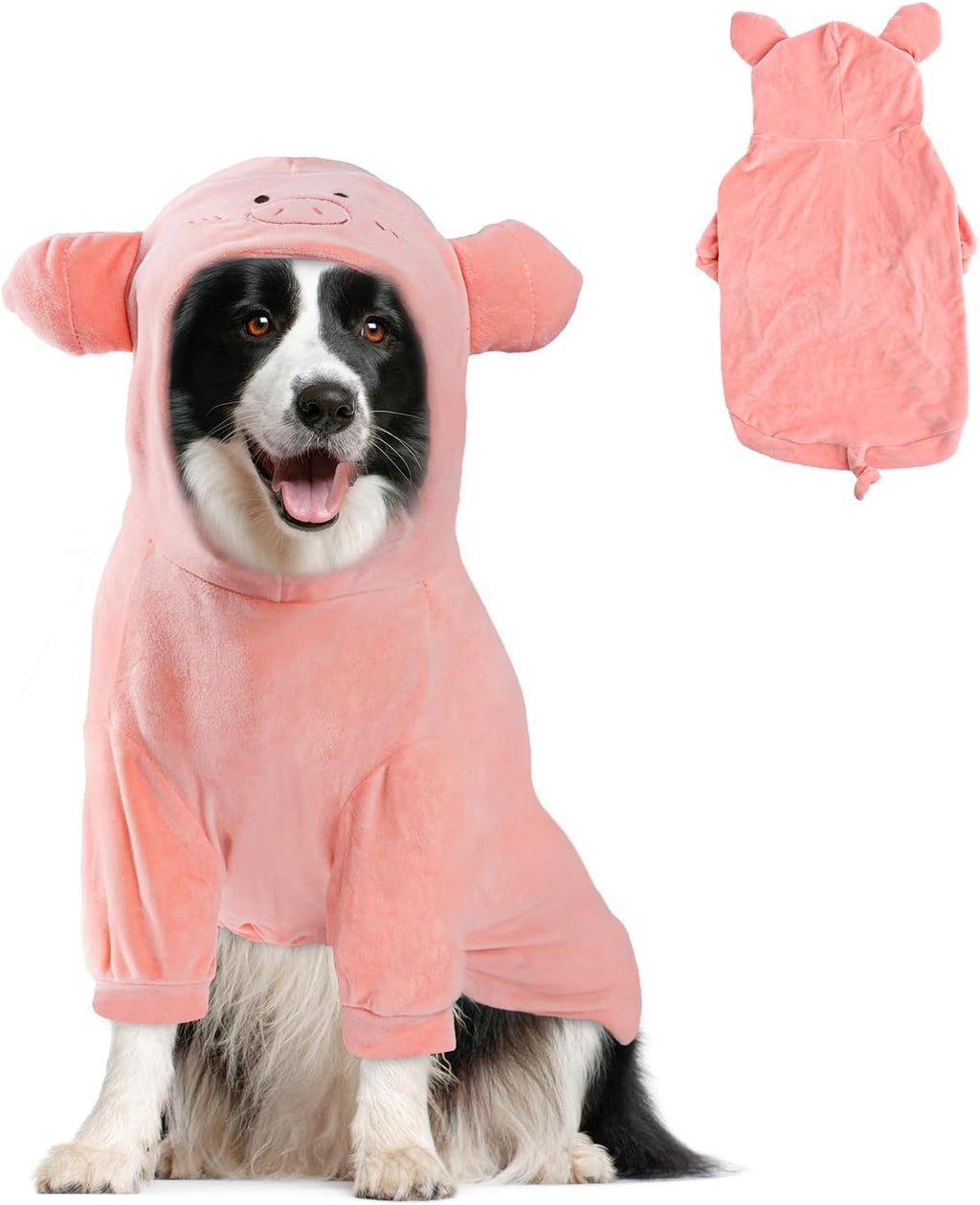 Pig Dog Costume - Pet Christmas New Year Hoodie Warm Party Coat