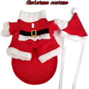 Festive Santa Claus Pet Costume Set