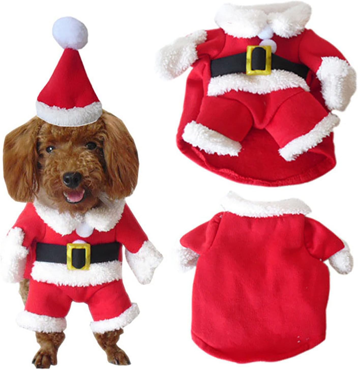 Festive Santa Claus Pet Costume Set