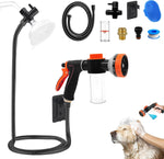 Dog Washing Hose Attachment for Pet Bathing with Black Shower Diverter