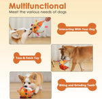 Dog Squeaky Plush Ball Toy with Straps