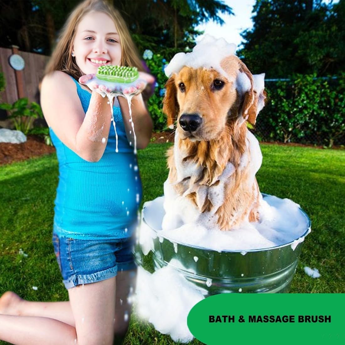 Rubber Dog Bath & Massage Brush