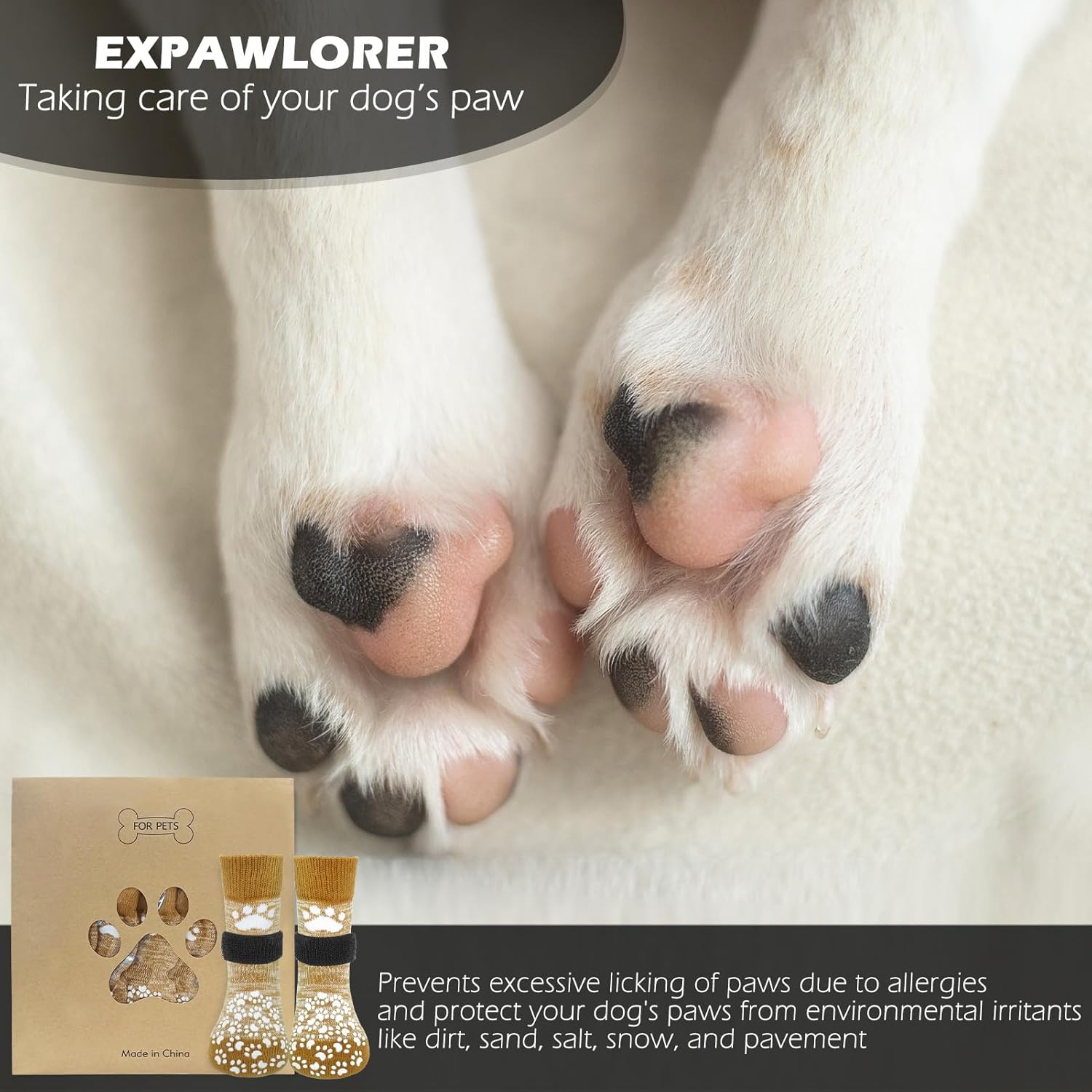 Anti Slip Dog Socks to Prevent Licking Paws