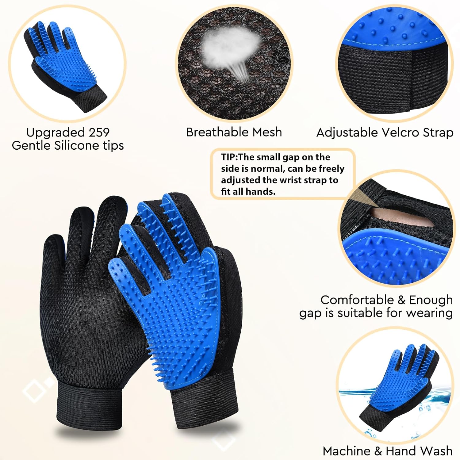 Dog Grooming Glove Brush,Self-Cleaning Slicker Pet Brush