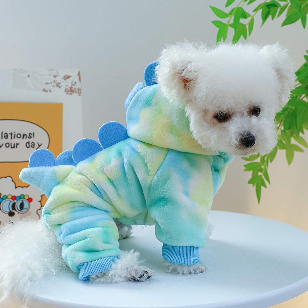 Cozy Dinosaur Pet Hoodie with Leash Attachment