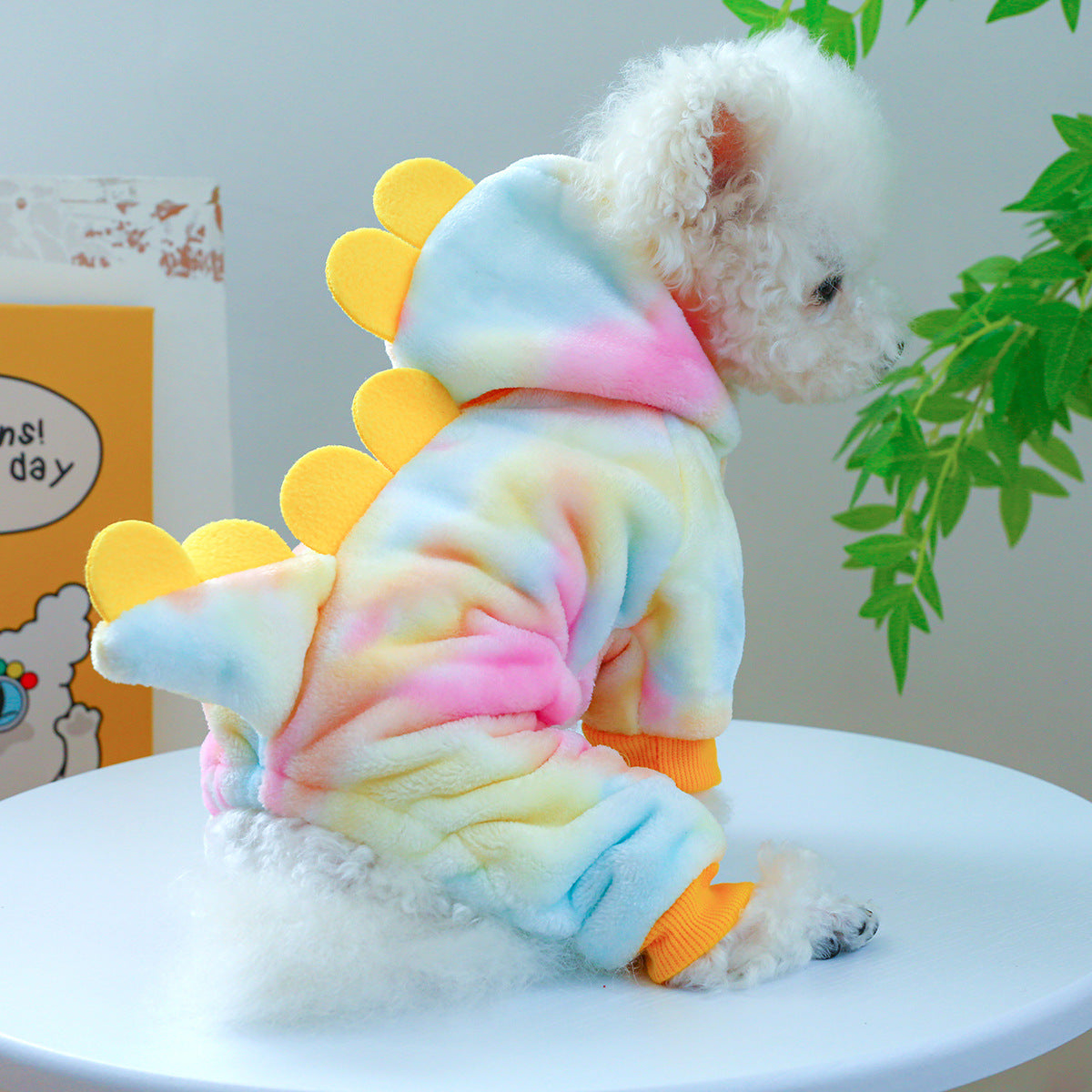 Cozy Dinosaur Pet Hoodie with Leash Attachment