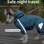 Dog waterproof reflective cape-style raincoat